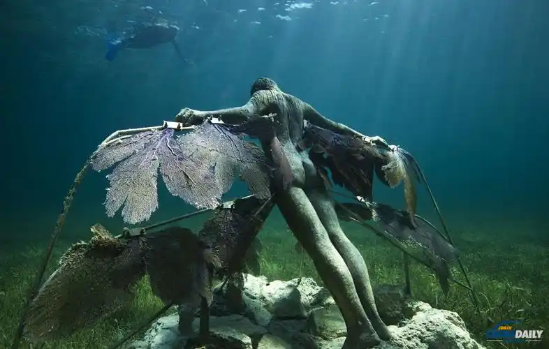 组图:现实的亚特兰蒂斯 探秘墨西哥海底雕塑世界