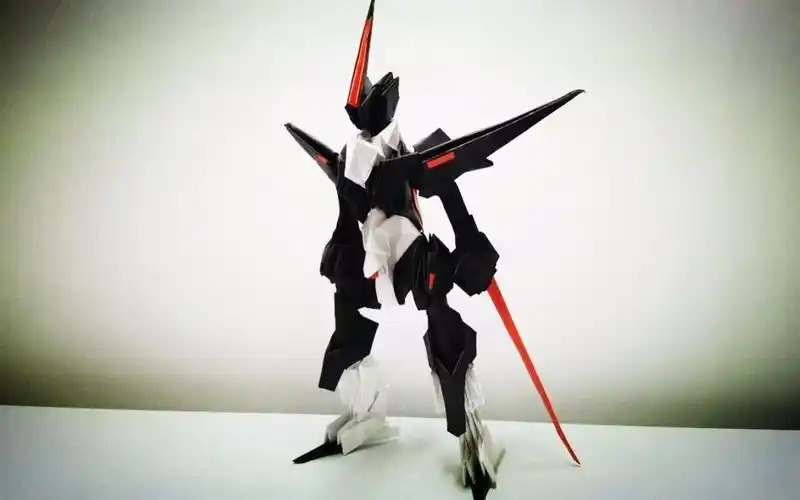 的黑白机器人教你用纸折出来diy手工拼装立体纸质模型sd海兹尔高达