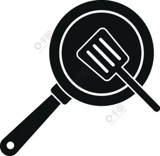 用于在白色背景上隔离的网页设计的烹饪煎锅矢量图标的简单说明.