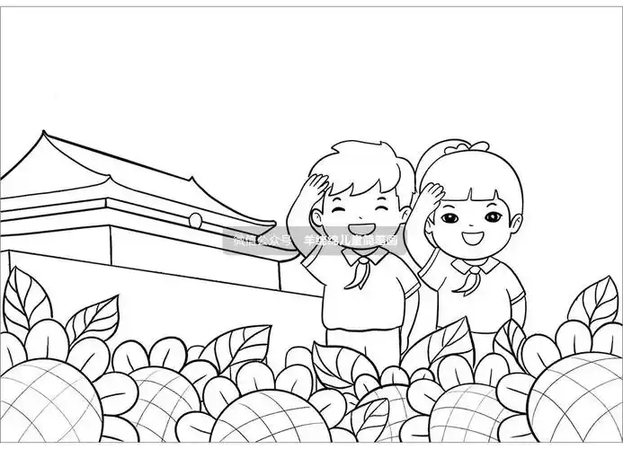 图3童心永向党绘画教程-图2童心永向党绘画教程-图1简笔画作品完成图