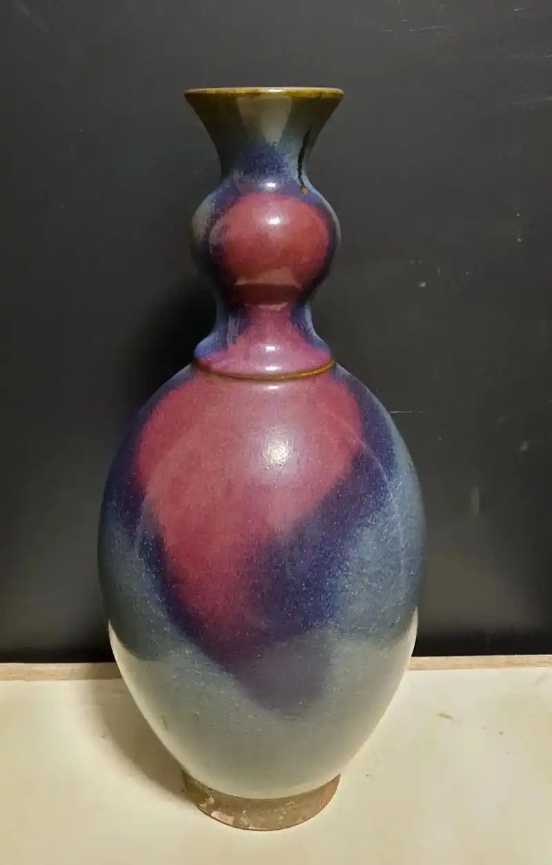 宋代钧窑葫芦瓶,高25.8厘米72口径4.8厘米72底足6厘米  - 抖音