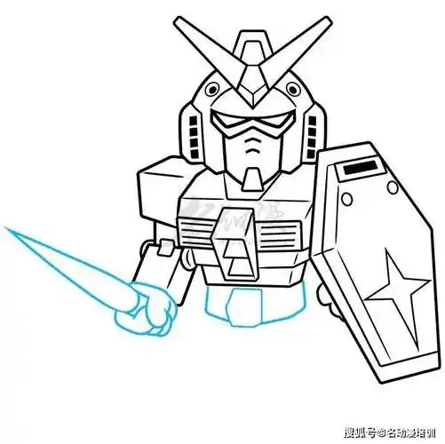 零基础绘画卡通高达教程