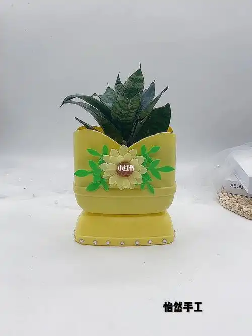 洗洁精瓶改造花盆