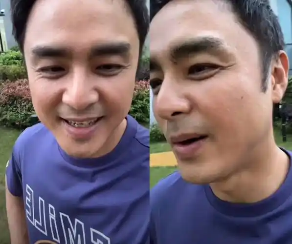 明道牵妻儿手逛街,牛仔裤配凉拖尽显朴素,妻子挺孕肚背包不娇气