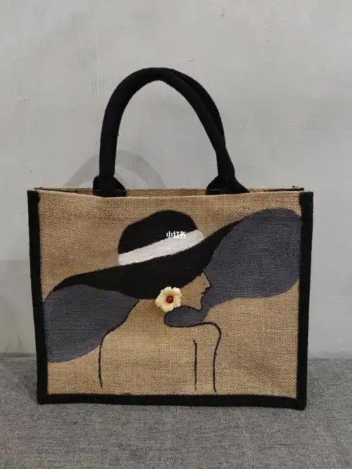 手绘麻布包