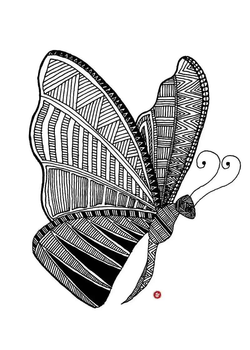 少儿美术教育 #黑白线描画 #每日一 - 抖音