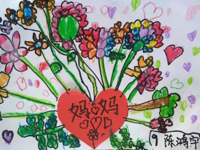 古一幼儿园美术班绘画《送给妈妈的礼物》