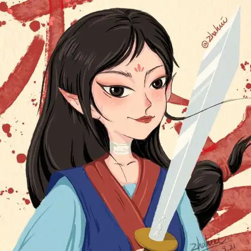 花木兰 mulan 插画 头像 儿童画手绘 板绘