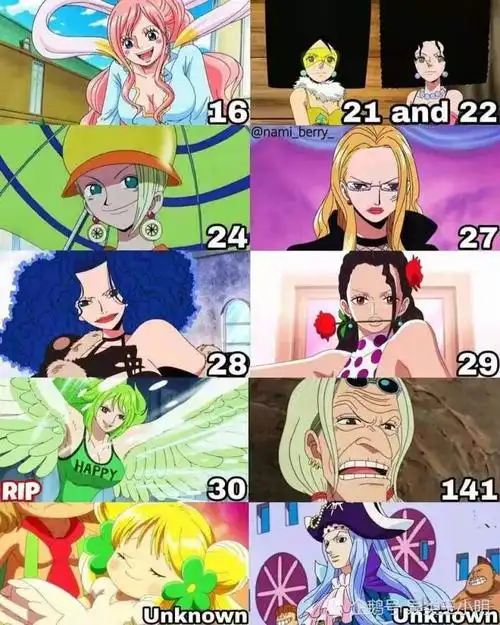 海贼王中女角色的真实年龄,女帝能当妈,难怪路飞不爱,还有13位年龄