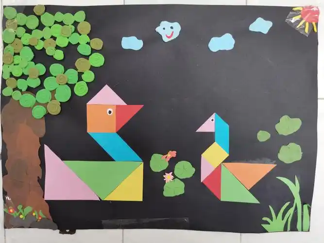 七巧板的灵魂在于"巧",通过无穷的想象和衍变,变成一个个生动的图案