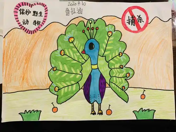 保护野生动物——大一班宣传画