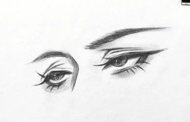 超简单古风素描眼睛步骤图