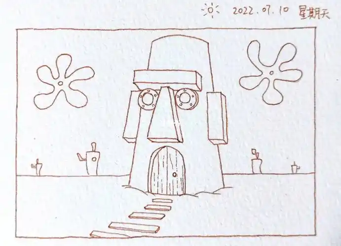 水彩素材章鱼哥的家