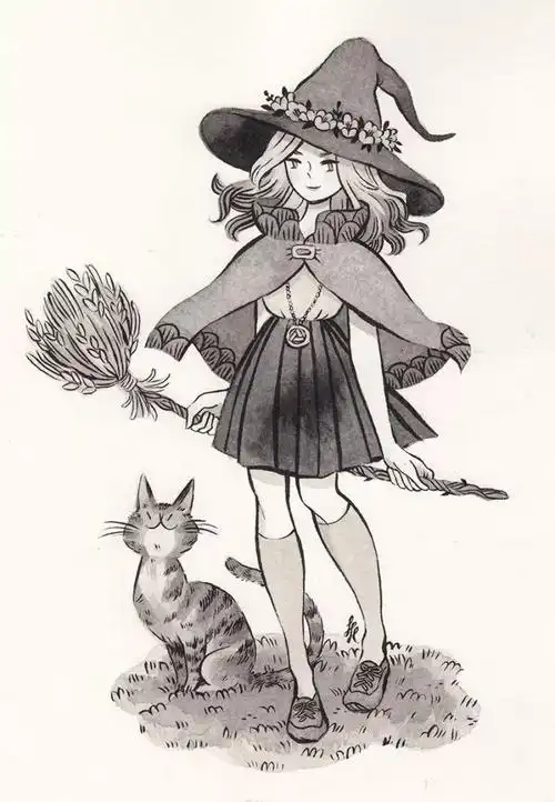 带尖顶帽的女巫简直画出了我的梦想