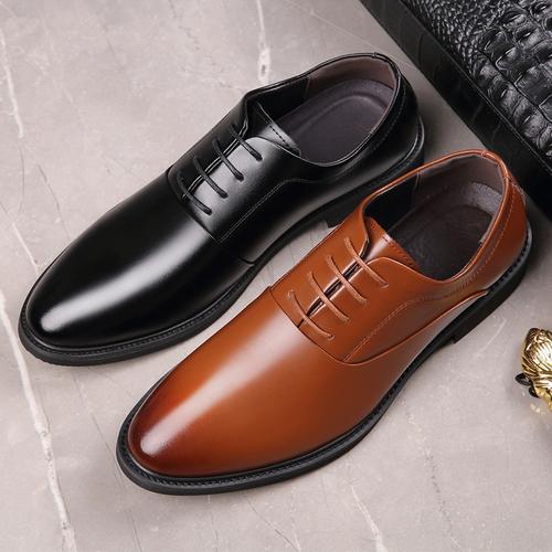 商务皮鞋子春季男休闲真皮牛皮正装韩版男士英伦潮流新郎结婚男鞋