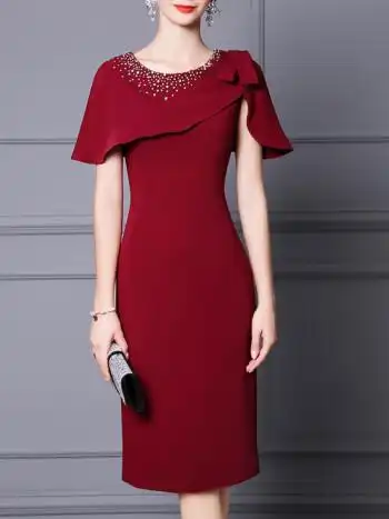 高档礼服遮肚子婆婆妈妈参加婚礼婚宴装夏季新娘妈妈结婚礼服高贵喜服