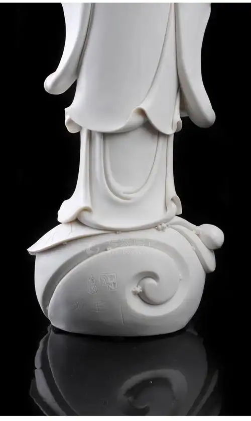 提篮观音立荷站立鱼篮德化陶瓷观音菩萨像家居会所佛堂供奉佛像摆件