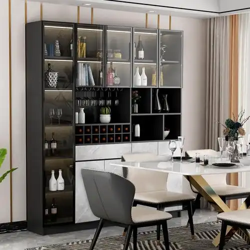 高档餐边轻奢靠墙家用餐厅酒柜现代简约多功能储物柜酒柜