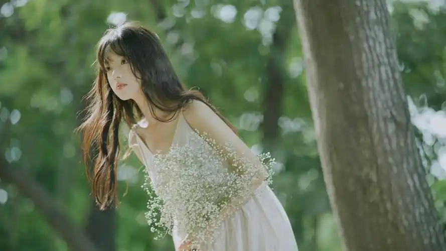 小清新森系美女写真高清壁纸
