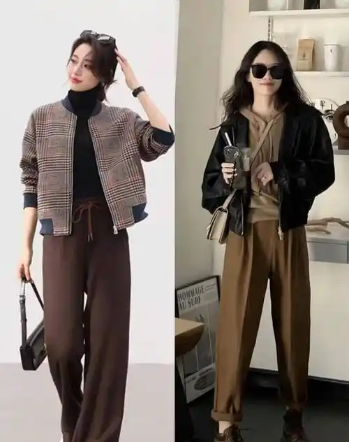 冬天的心情由"咖啡色裤"赋予,显白又提气质_棕色_裤子_时尚