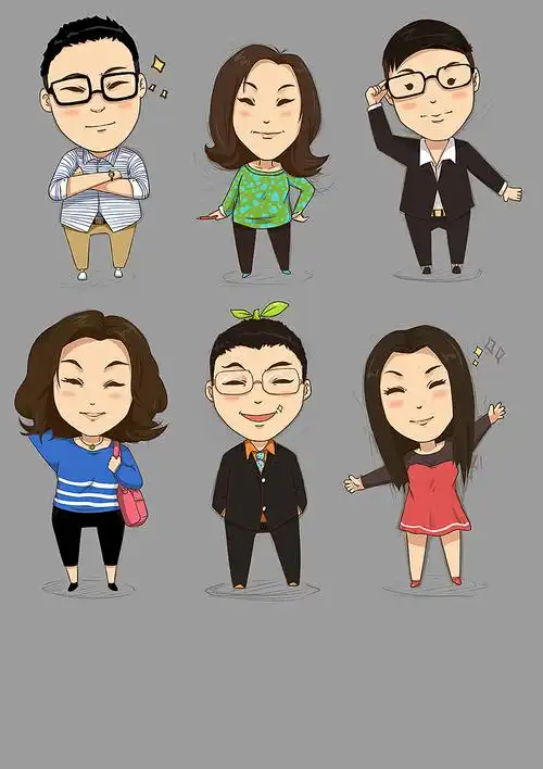 公司同事人物形象插画|插画|商业插画|张彭彭设计笔记_原创作品-站酷