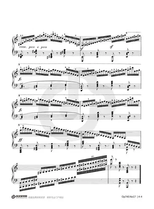 车尔尼《钢琴练习曲50首op.740》——no.17