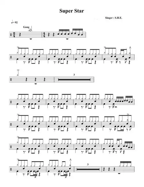 shesuperstar鼓谱架子鼓谱
