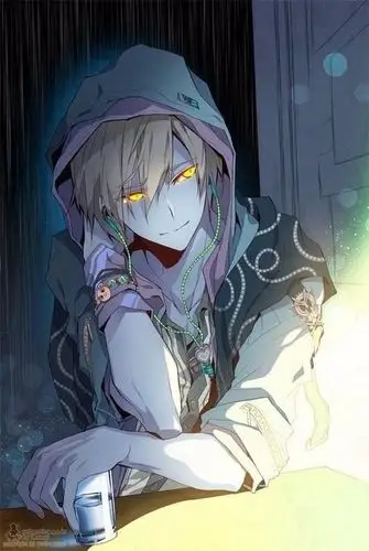 图片男动漫背景黑色带荧光耳机戴帽子