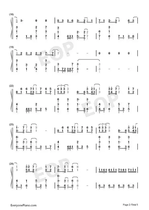 焚情-秦时明月片尾曲双手简谱预览2