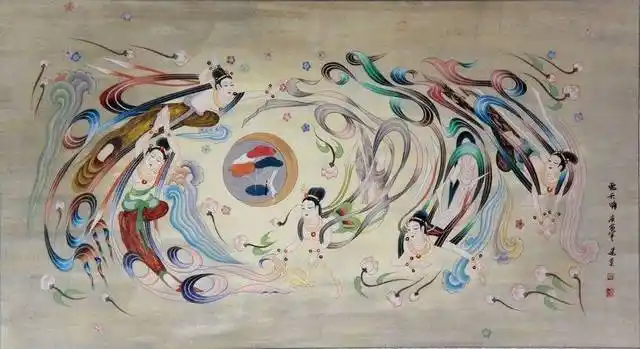 敦煌飞天:霓裳曳广带,飘浮升天行