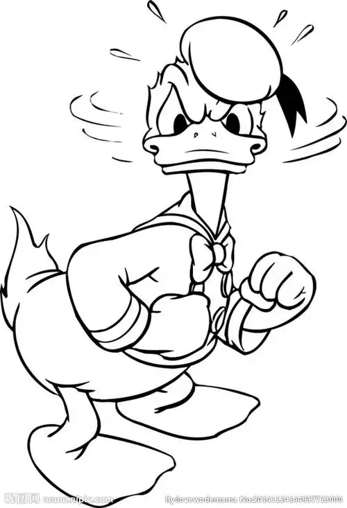 唐老鸭生气表情素描