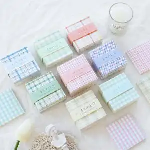 200张jk格子便签纸 ins风高颜值便利贴无粘性学生用手账素材纸手帐