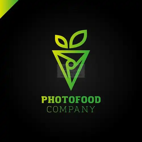 绿色创意三角形植物logo矢量素材