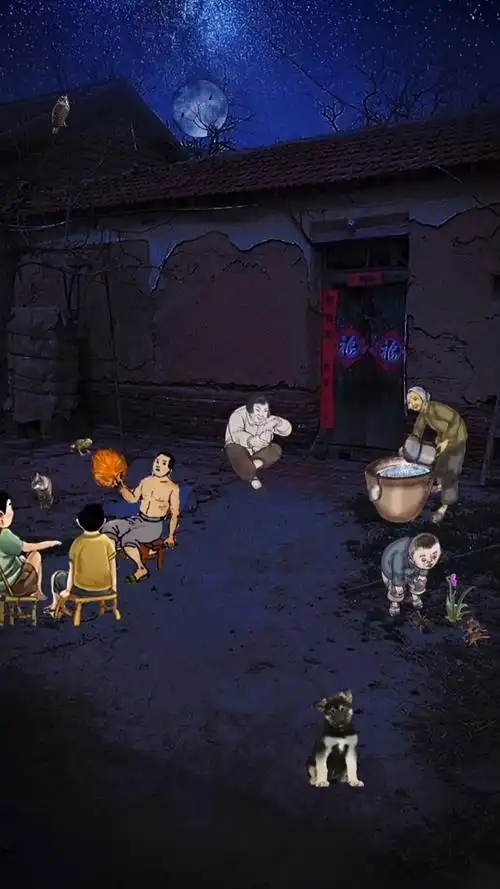 童年#小时候,最喜欢的就是傍晚一家人做在一起