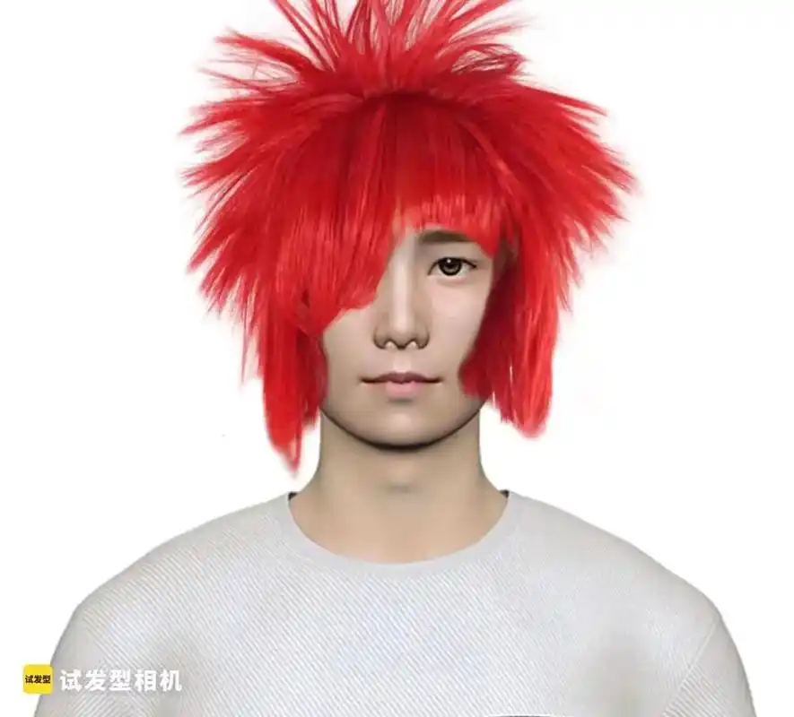 男生发型杀马特斜刘海非主流#试发型相机 #根据脸型设计发型  - 抖音