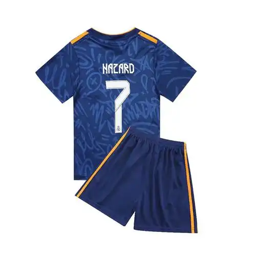 皇马球衣21-22皇马客场足球服7号阿扎尔莫德里奇儿童训练服童装