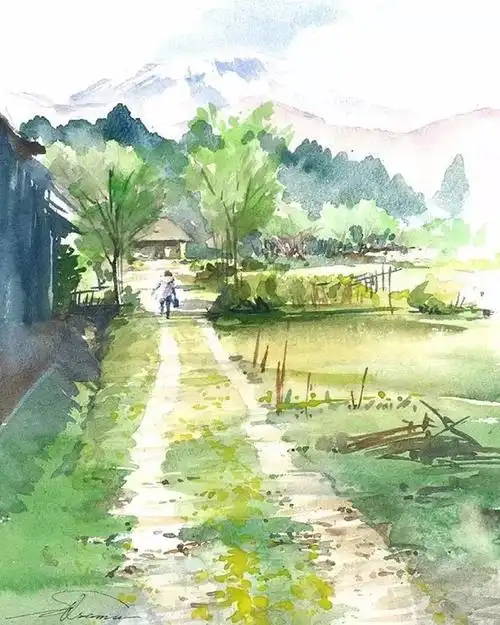 小清新的水彩风景画,真是美的不像话!
