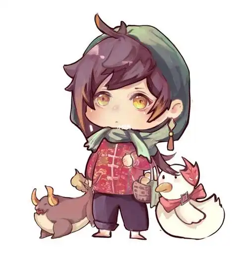 原神  #钟离 #若陀龙王  #q版