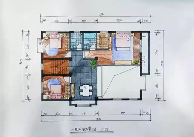 还在用电脑出房屋装修图吗,看牛人手绘出的精美效果图