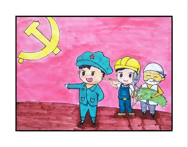 垦利区第三实验幼儿园党支部举办了"红心向党,翰墨书香"主题书画展