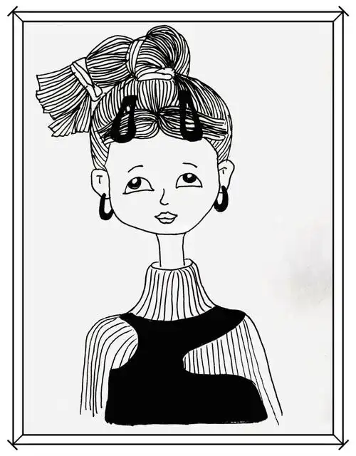 14100线描画人物