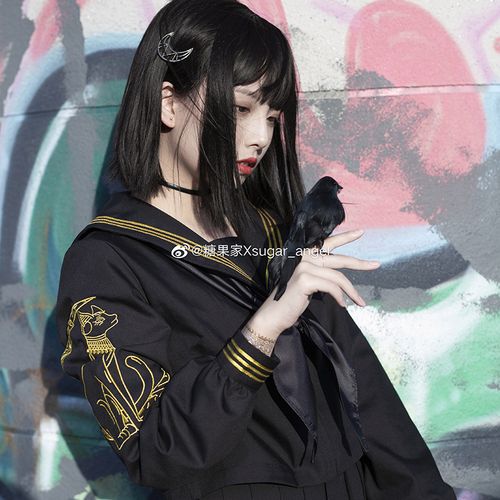 【糖果家】曜月原创水手服正统jk制服不良制服裙黑色长中短关西襟