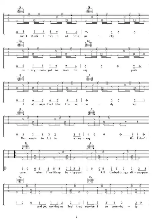 idontcare吉他谱g调贾斯汀比伯艾德希兰高清弹唱谱