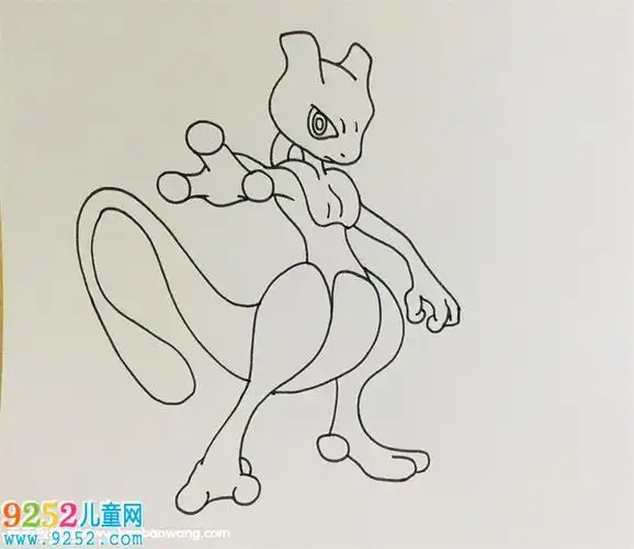 超梦怎么画精灵宝可梦简笔画