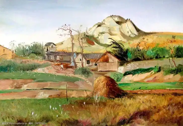 乡村风景油画图片