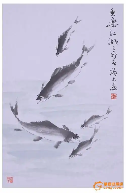 当代画鱼大师冯增木先生写意鱼类国画新作 鱼乐江湖
