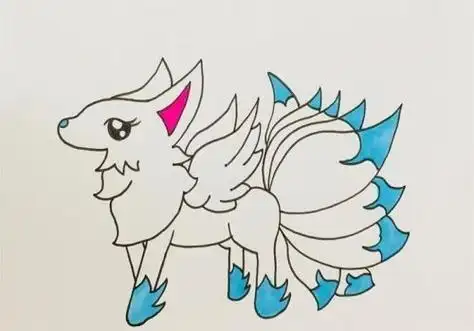 儿童简笔画,彩色简笔画,狐狸简笔画画法,简单简笔画,简笔画图片