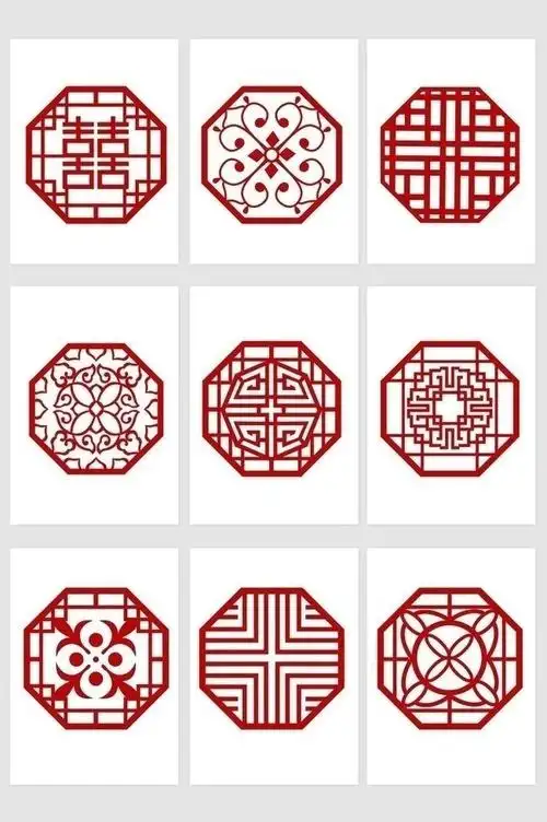 中式古典花纹矢量素材