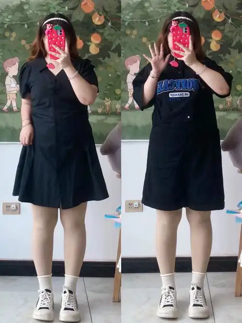 146斤大码穿搭我宣布黑色显瘦yyds75