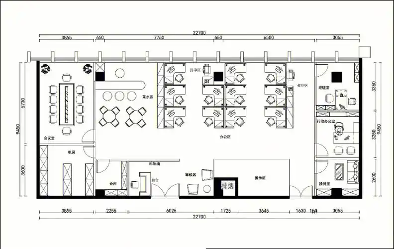 项目名称|kaws品牌公司设计项目解析▲前台,实木格栅,kaws图案做大